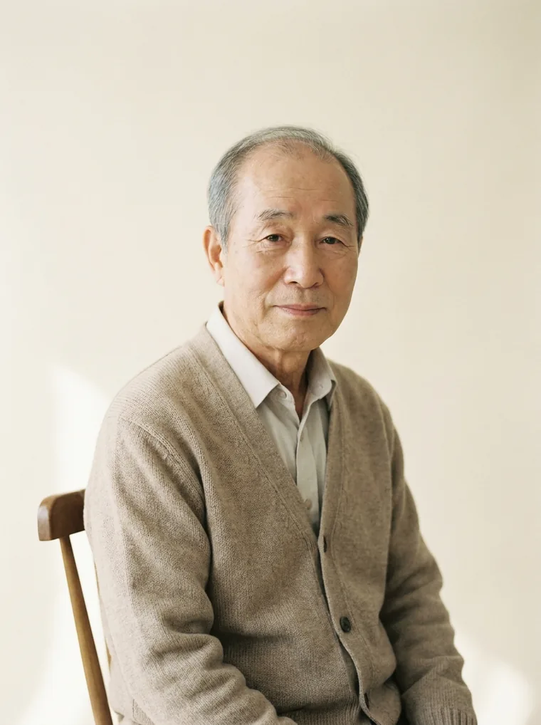 온화하게 앉아 계신 할아버지